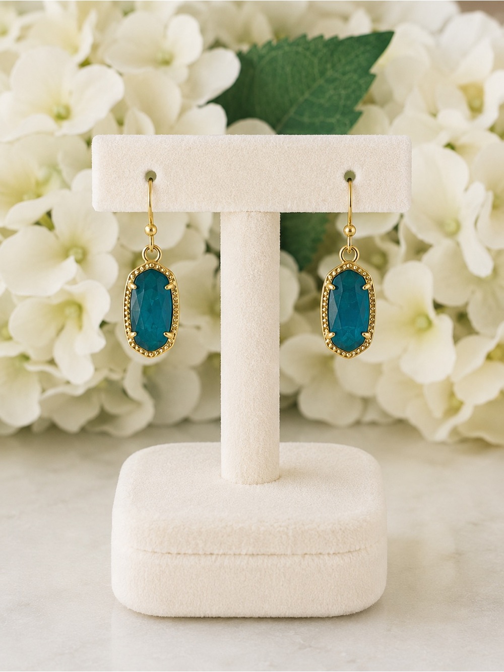Kendra Scott Lee Earrings - Gold & Aqua Apatite